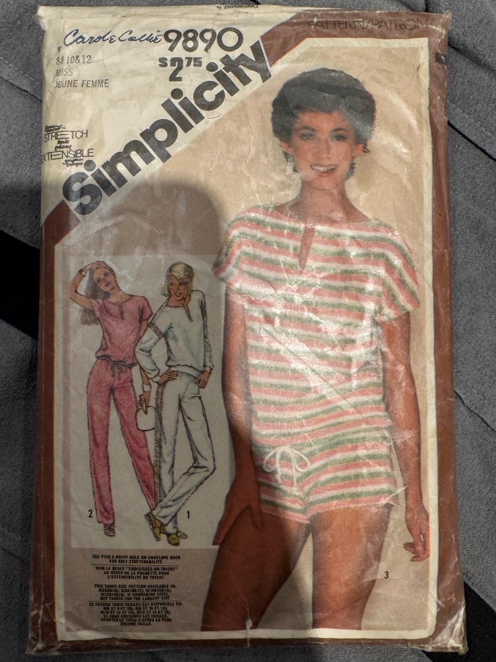 Simplicity 1980s pullover top and pants sewing pattern